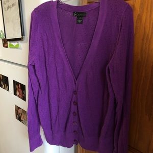 Purple cardigan